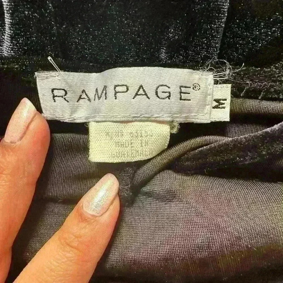 Vintage 90s Rampage Velour Black Maxi Halter Dress - Picture 8 of 11